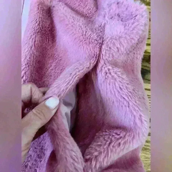 JCREW MERCANTILE - Guava Pink Faux Fur Small Front Zip Vest - Picture 5 of 9